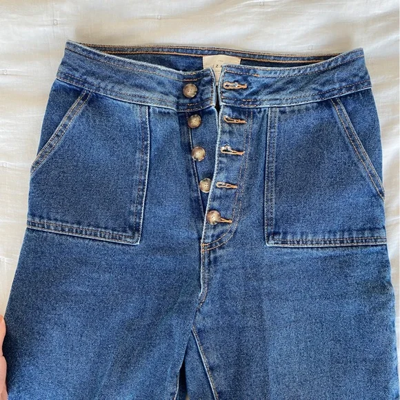 Sezane Button Up Flares Size 27